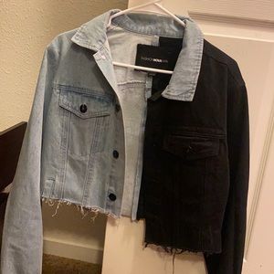 two tone jacket cropped